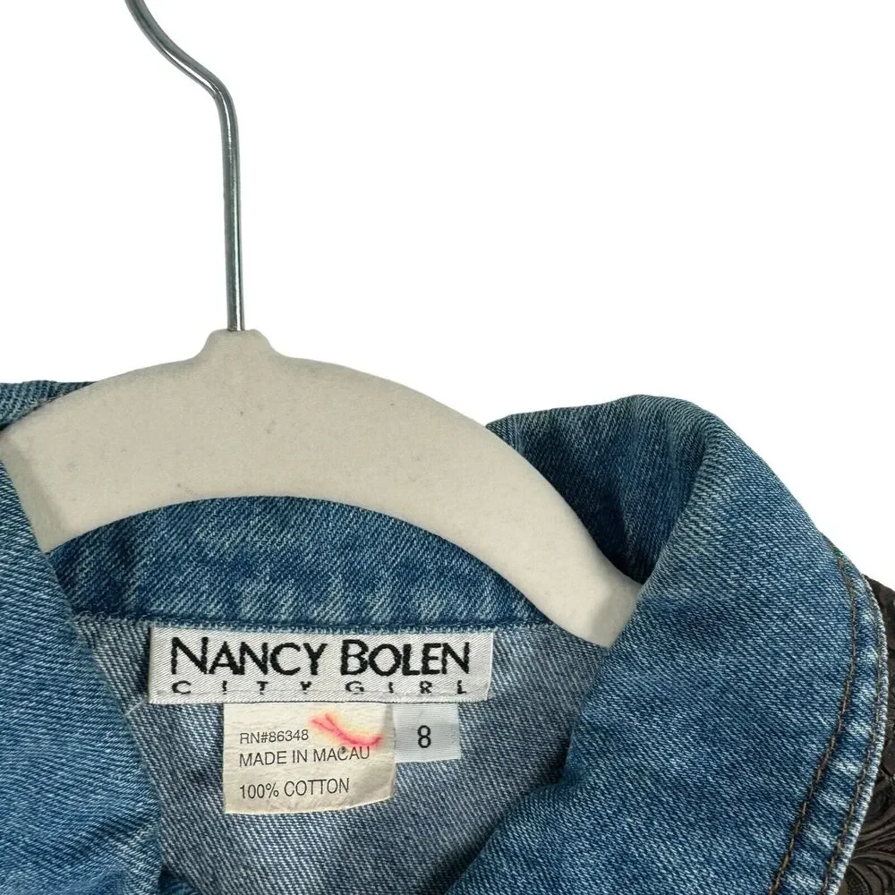 Nancy Bolen City Girl Denim Jacket Western Boho Equestrian Cotton Womens Size 8 - Picture 5 of 7